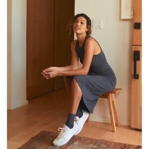 Lunya | Restore Grey Fitted Midi Lounge Tank Dress Size Small